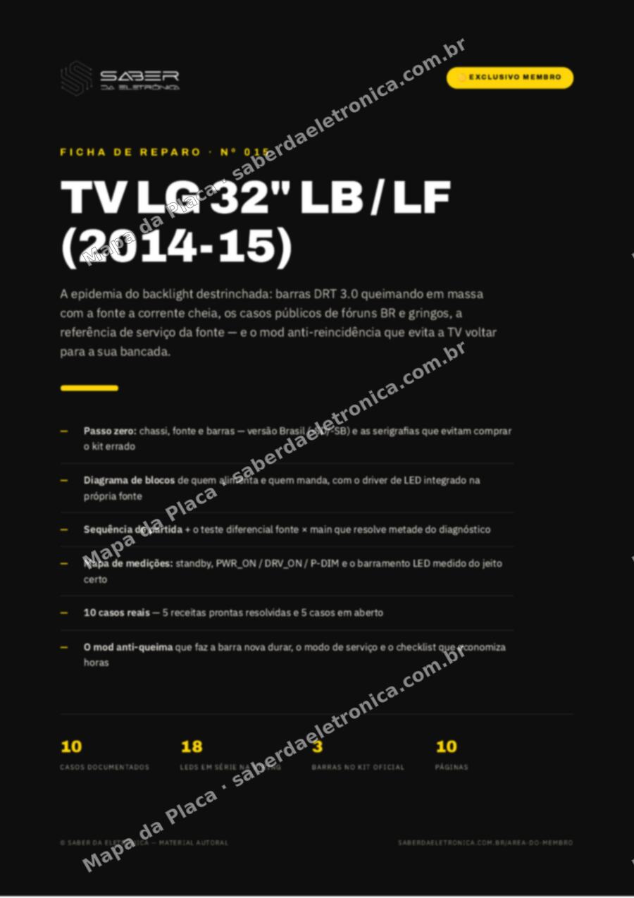 Capa da Ficha de Reparo Nº 015: TV LG 32″ LB/LF — Ficha de Reparo da placa