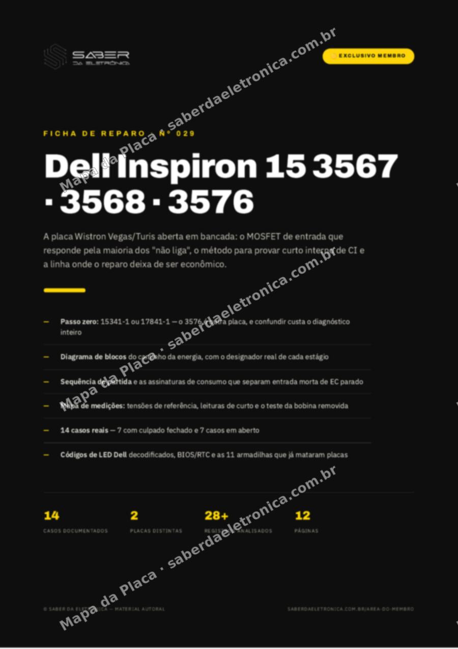 Capa da Ficha de Reparo Nº 029: Dell Inspiron 15 3567/3568/3576 — Ficha de Reparo da placa