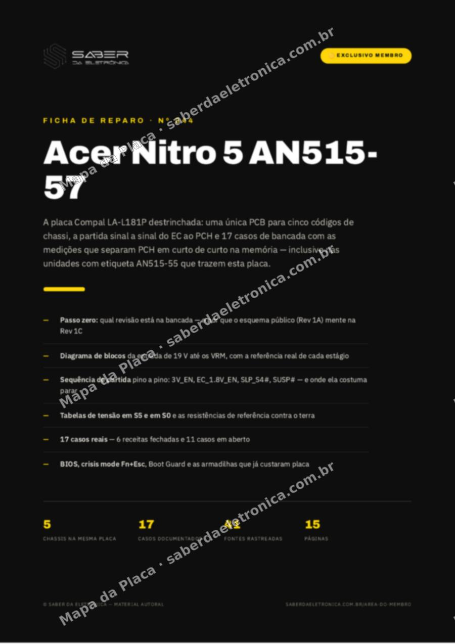 Capa da Ficha de Reparo Nº 044: Acer Nitro 5 AN515-57 — Ficha de Reparo da placa