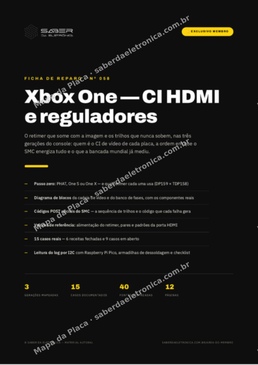Capa da Ficha de Reparo Nº 058: Xbox One — CI HDMI e reguladores — Ficha de Reparo da placa