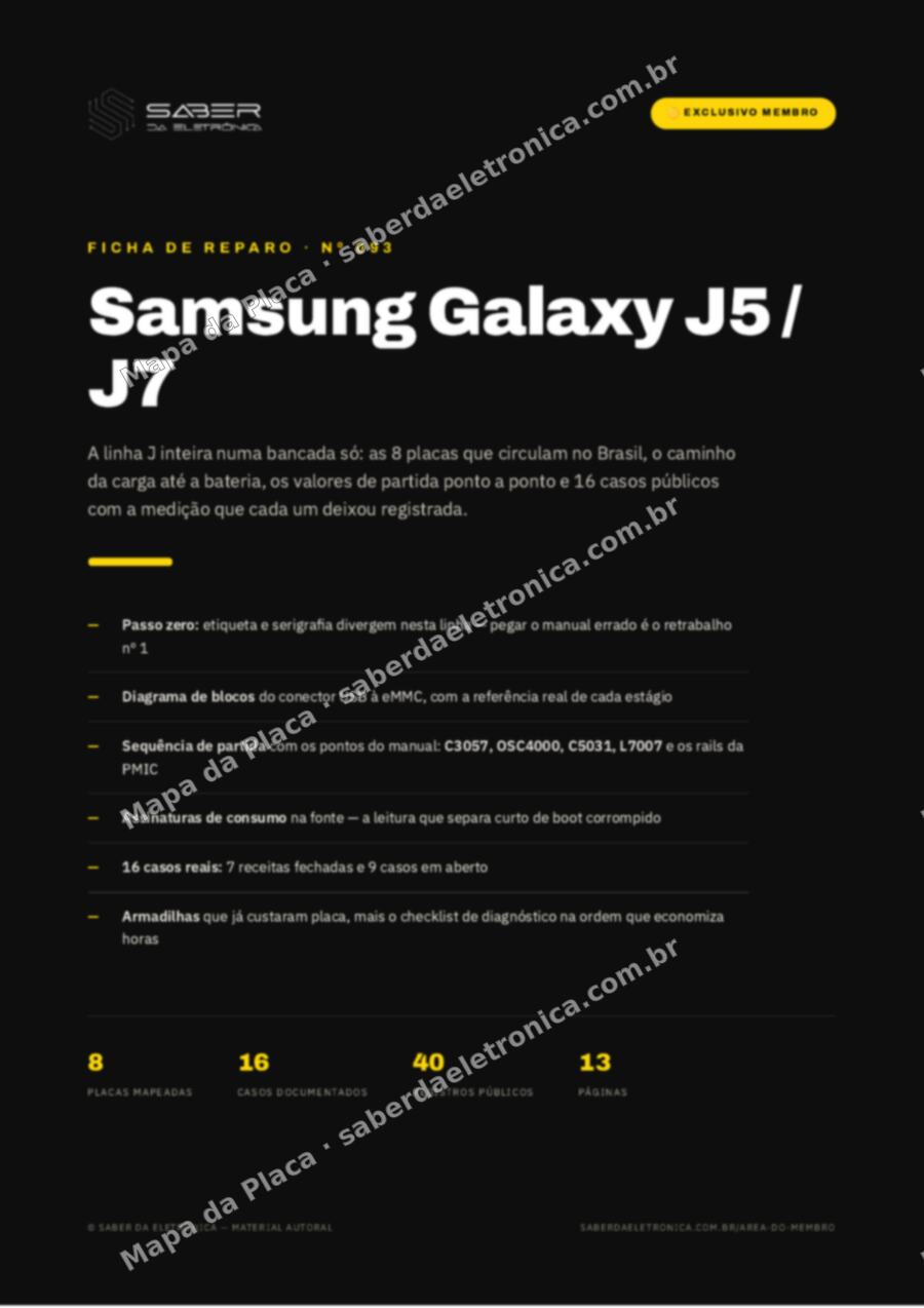 Capa da Ficha de Reparo Nº 093: Samsung Galaxy J5 / J7 — Ficha de Reparo da placa