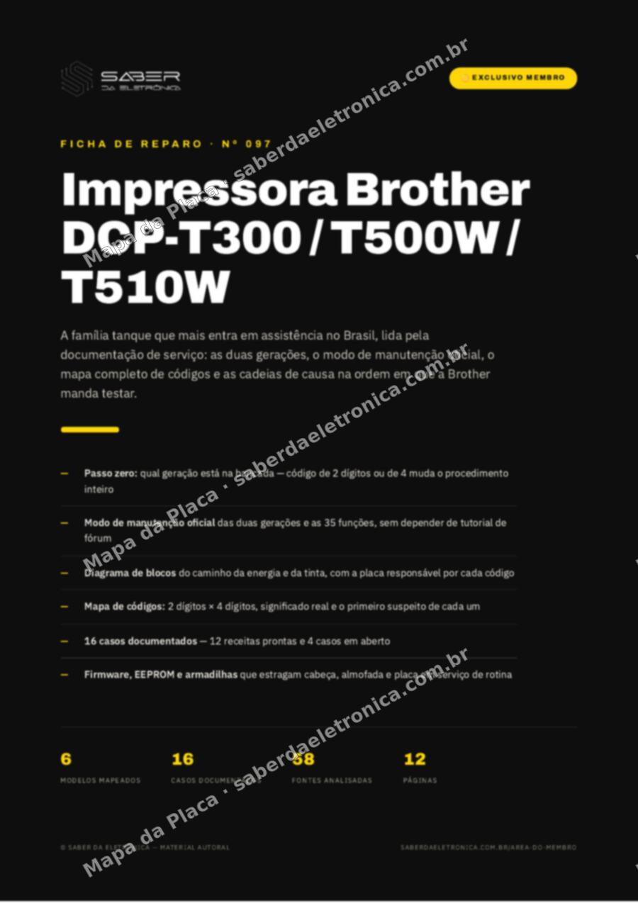 Capa da Ficha de Reparo Nº 097: Impressora Brother DCP-T300 / T500W / T510W — Ficha de Reparo da placa