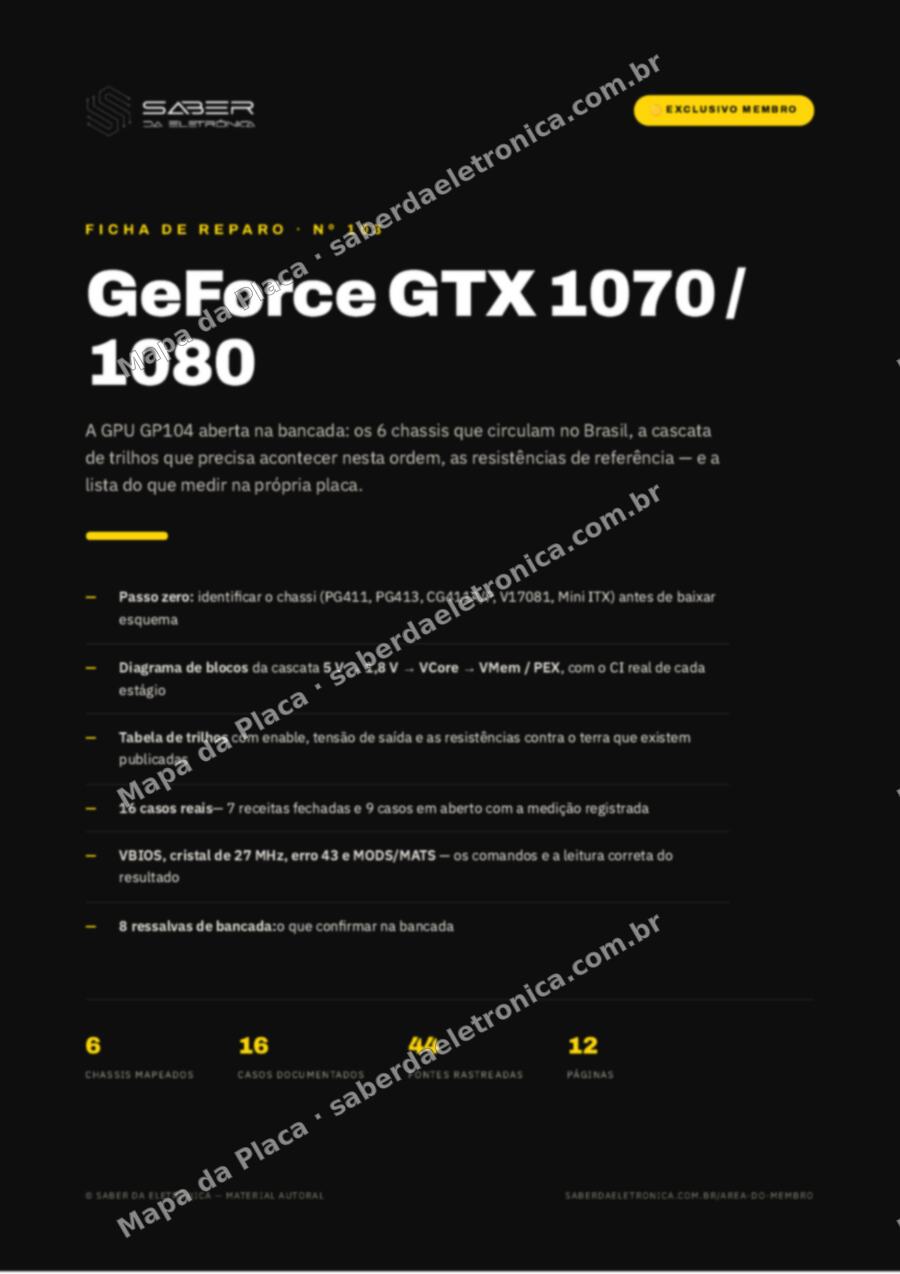 Capa da Ficha de Reparo Nº 103: GeForce GTX 1070 / 1080 (GPU GP104) — Ficha de Reparo da placa