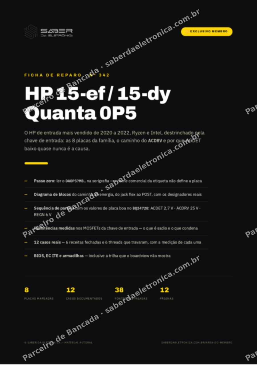 Capa da Ficha de Reparo Nº 342: HP 15-ef / 15-dy (Ryzen / Intel 2020-22) — Ficha de Reparo da placa
