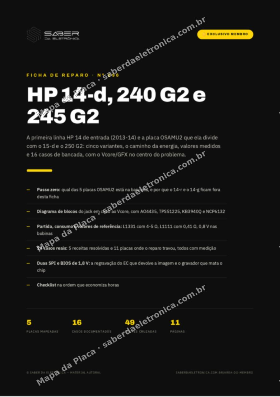Capa da Ficha de Reparo Nº 896: HP 14-d / 15-d e HP 240 G2 / 245 G2 / 250 G2 (placa OSAMU2, 2013-14) — Ficha de Reparo da placa