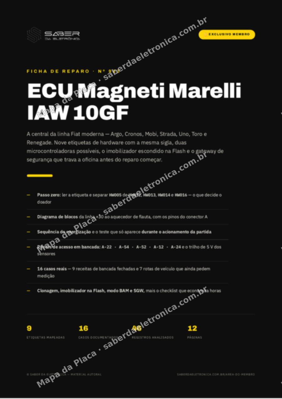 Capa da Ficha de Reparo Nº 983: ECU Magneti Marelli IAW 10GF — Fiat Argo, Cronos, Mobi e Strada (Firefly 1.0/1.3 e 1.8 E.torQ) — Ficha de Reparo da placa