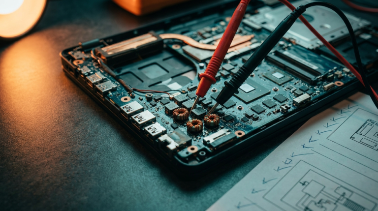 Pontos de teste da placa de notebook