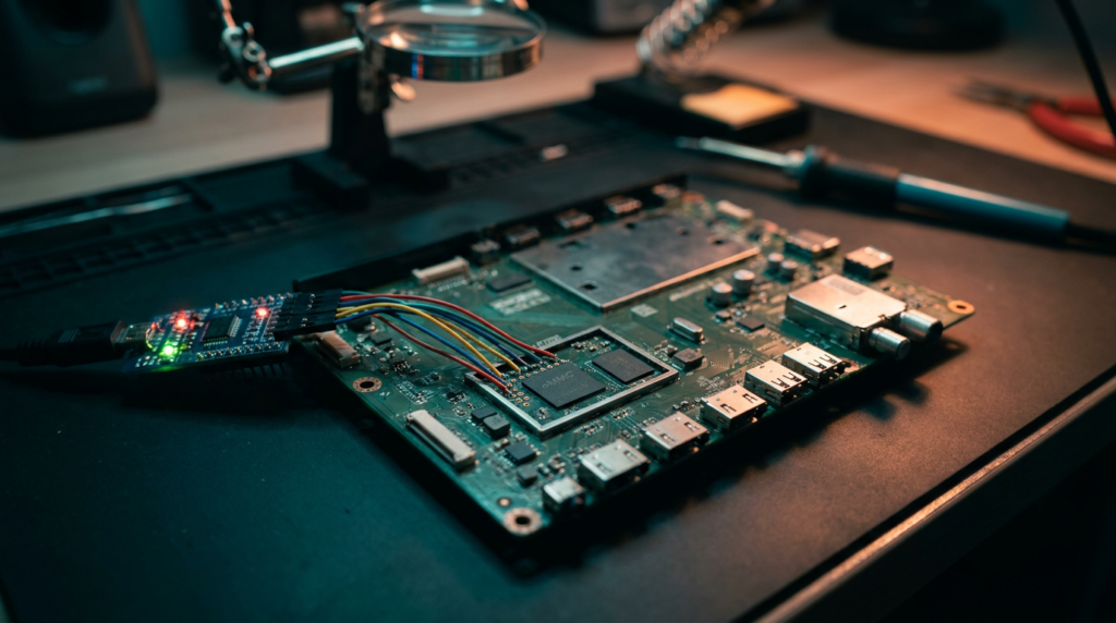RT809H gravando eMMC via ISP em Smart TV