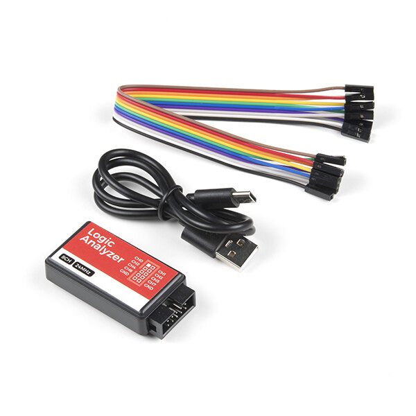 Analisador lógico USB de 8 canais e 24 MHz com cabo USB e chicote colorido de fios