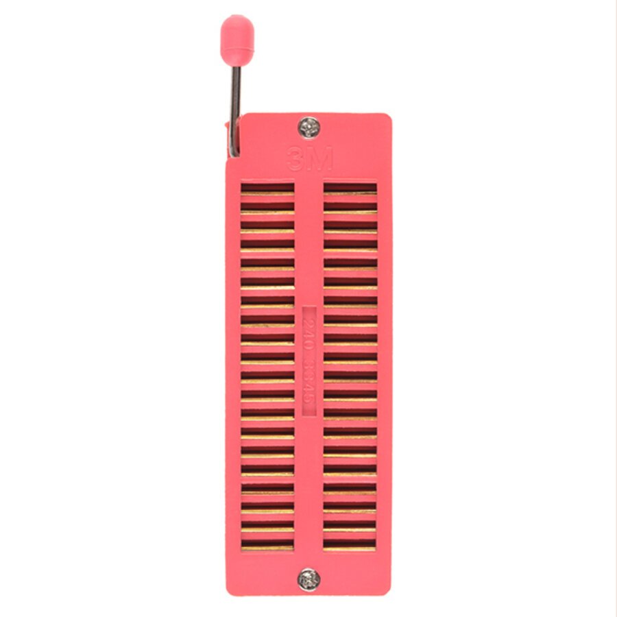 Soquete ZIF de 40 pinos com alavanca, do tipo usado nas gravadoras TL866 e T48