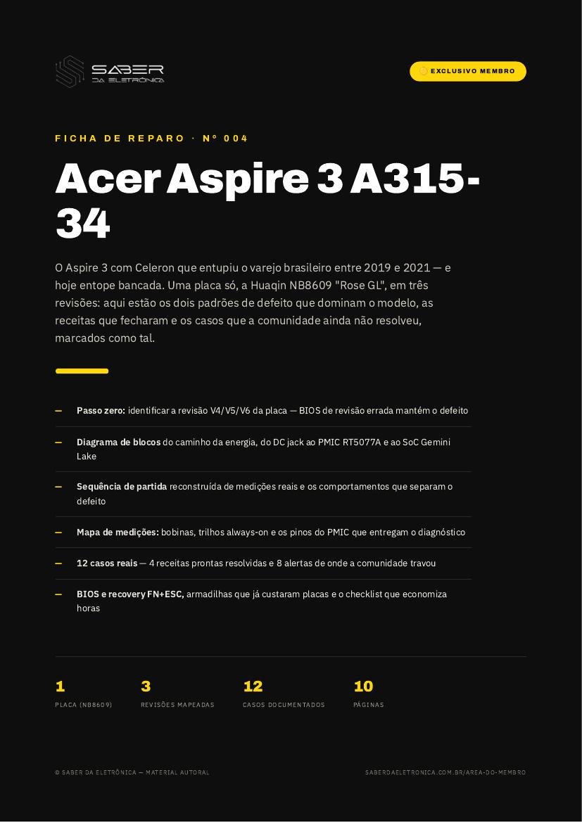 Capa da Ficha de Reparo Nº 004 — Acer Aspire 3 A315-34