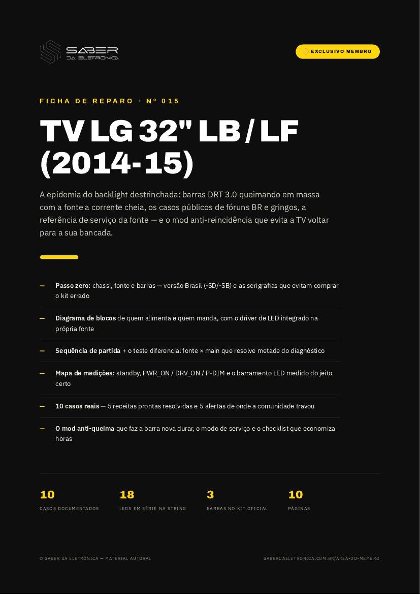 Capa da Ficha de Reparo Nº 015 — TV LG 32