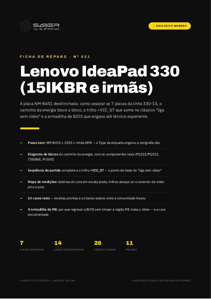 Capa da Ficha de Reparo Nº 021 — Lenovo IdeaPad 330 (15IKBR e irmãs)