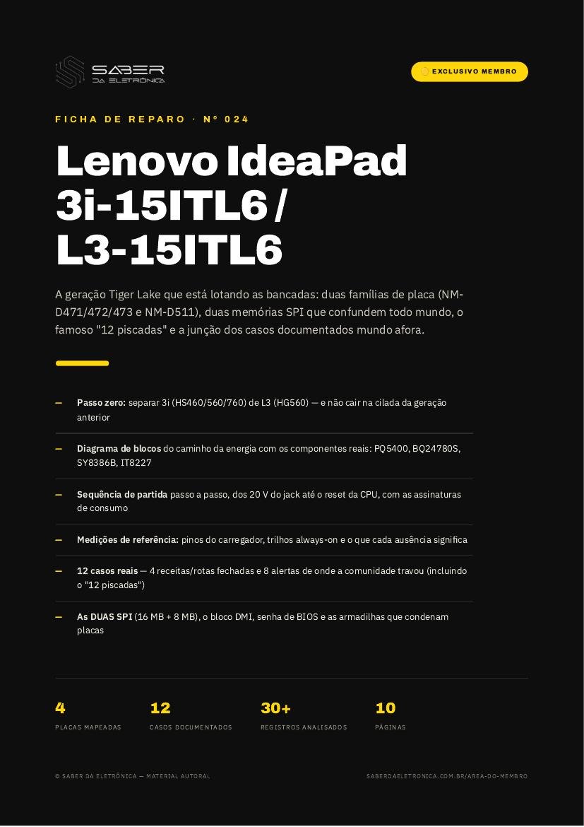 Capa da Ficha de Reparo Nº 024 — Lenovo IdeaPad 3i-15ITL6 / L3-15ITL6