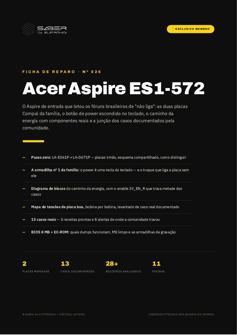 Capa da Ficha de Reparo Nº 026 — Acer Aspire ES1-572