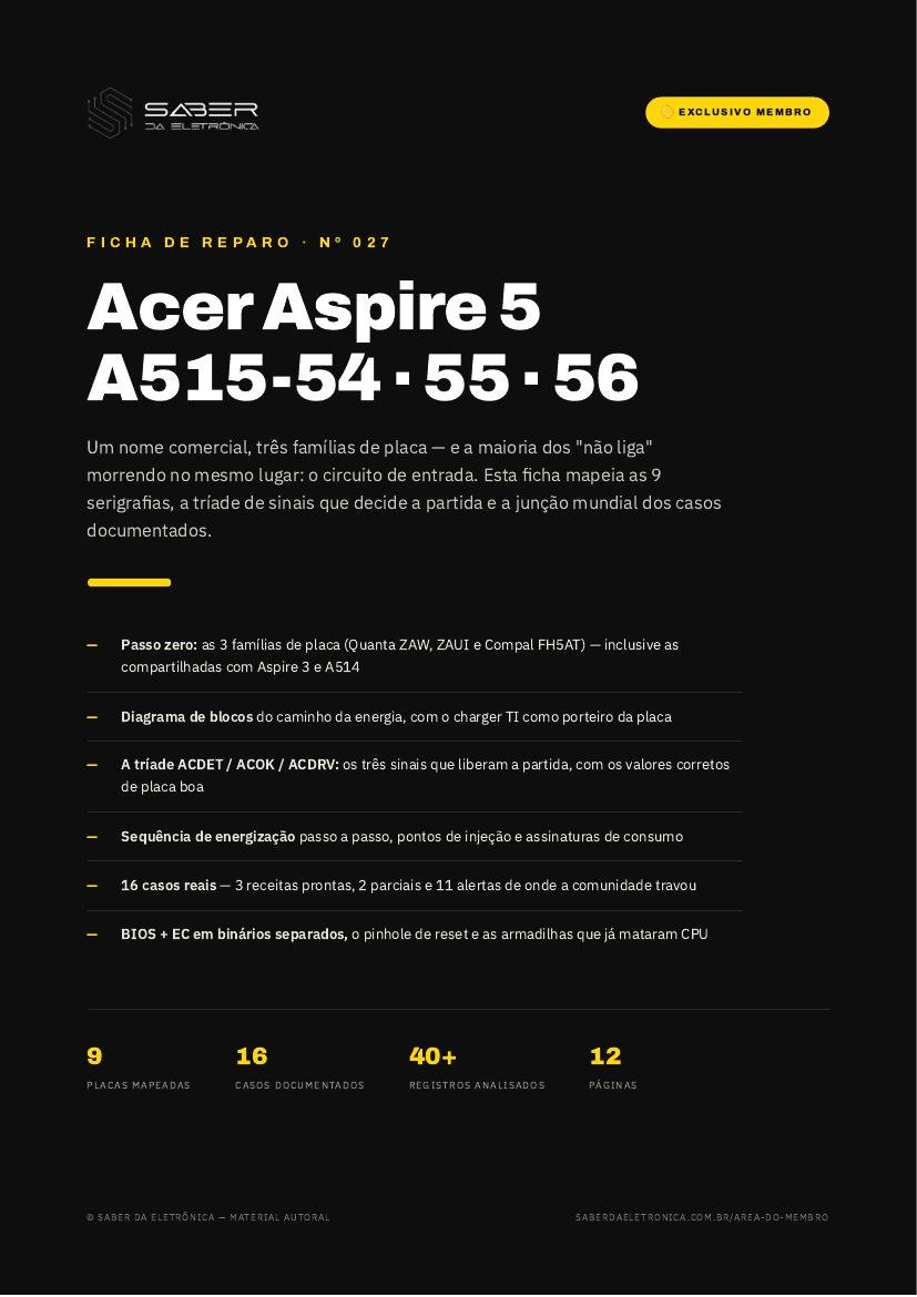 Capa da Ficha de Reparo Nº 027 — Acer Aspire 5 (A515-54 / A515-55 / A515-56)