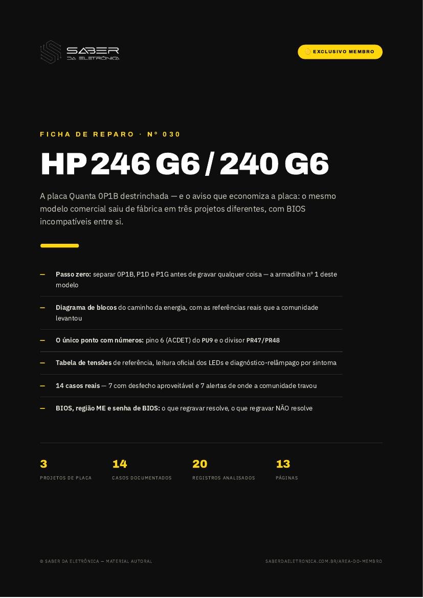 Capa da Ficha de Reparo Nº 030 — HP 246 G6 / 240 G6