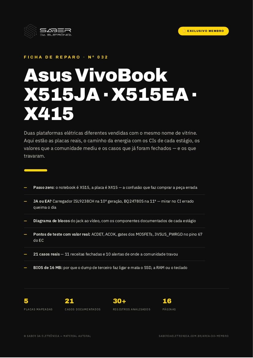 Capa da Ficha de Reparo Nº 032 — Asus VivoBook X515JA / X515EA / X415
