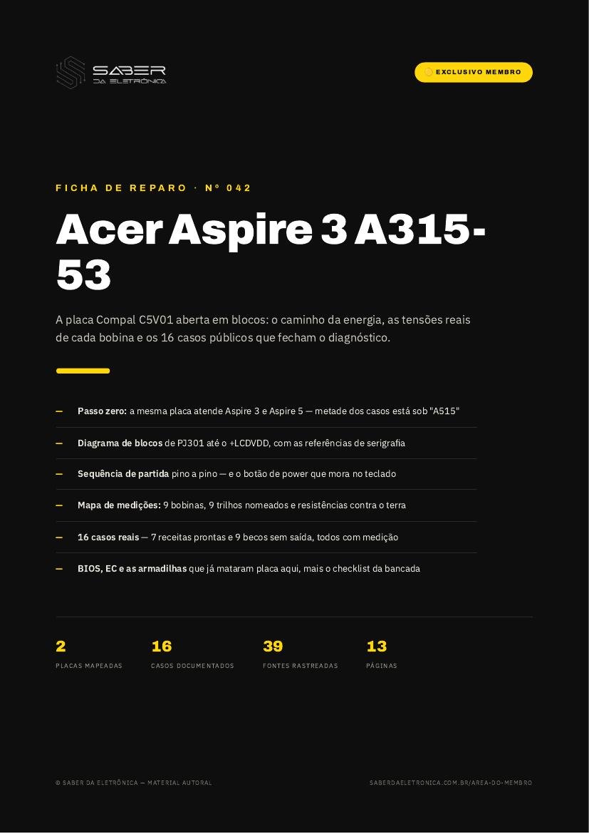 Capa da Ficha de Reparo Nº 042 — Acer Aspire 3 A315-53