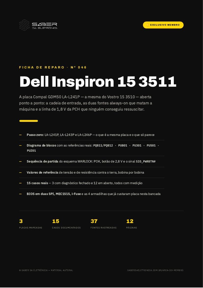 Capa da Ficha de Reparo Nº 046 — Dell Inspiron 15 3511