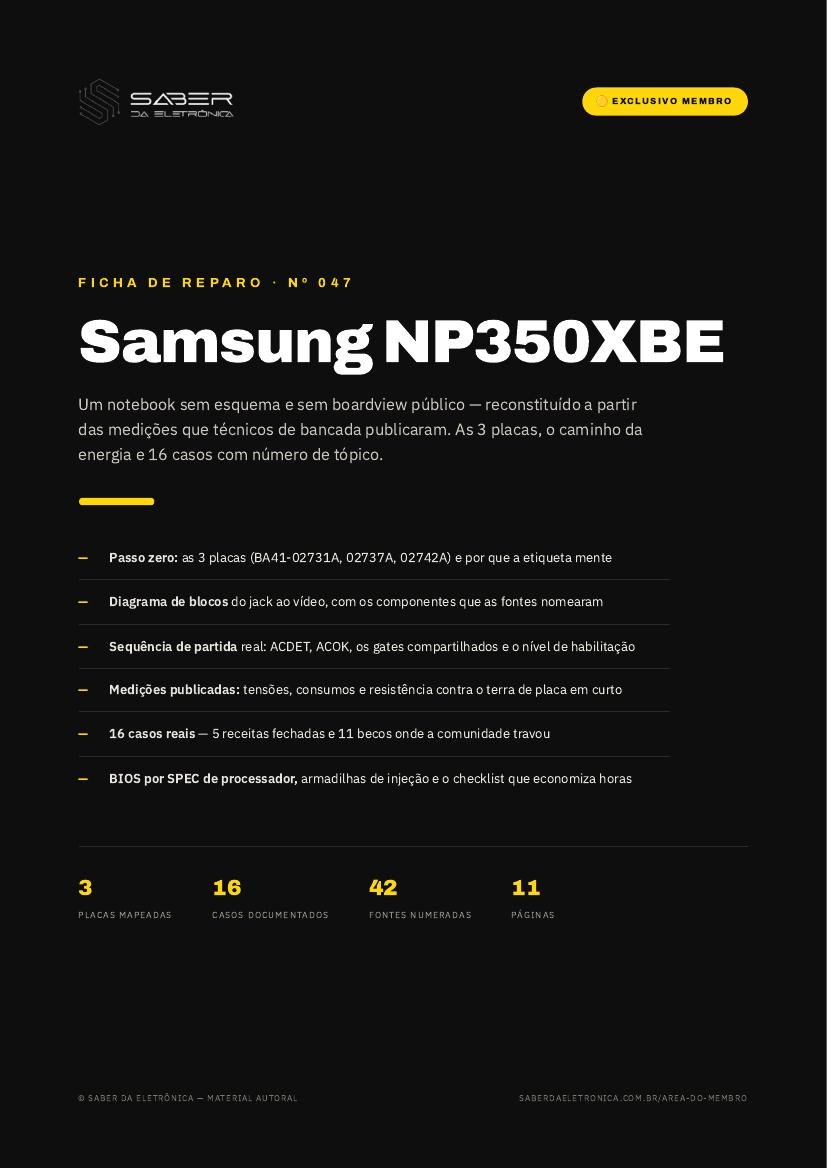 Capa da Ficha de Reparo Nº 047 — Samsung NP350XBE