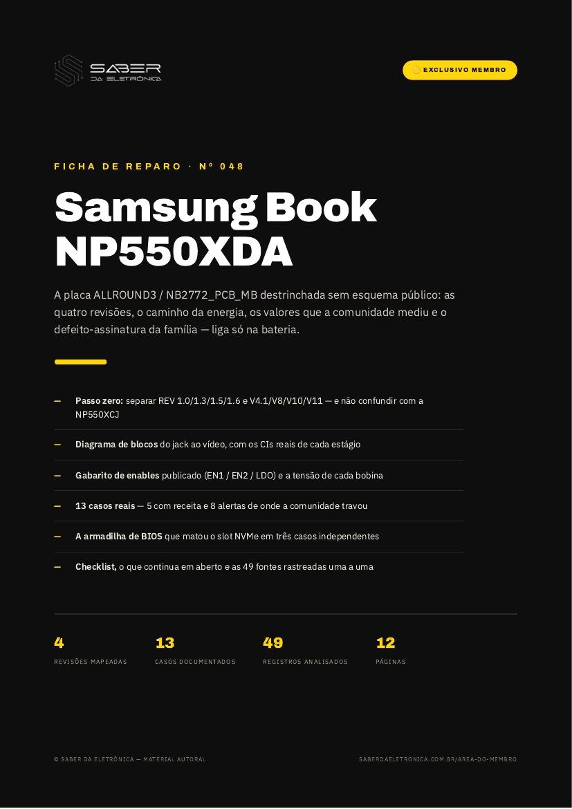 Capa da Ficha de Reparo Nº 048 — Samsung Book NP550XDA