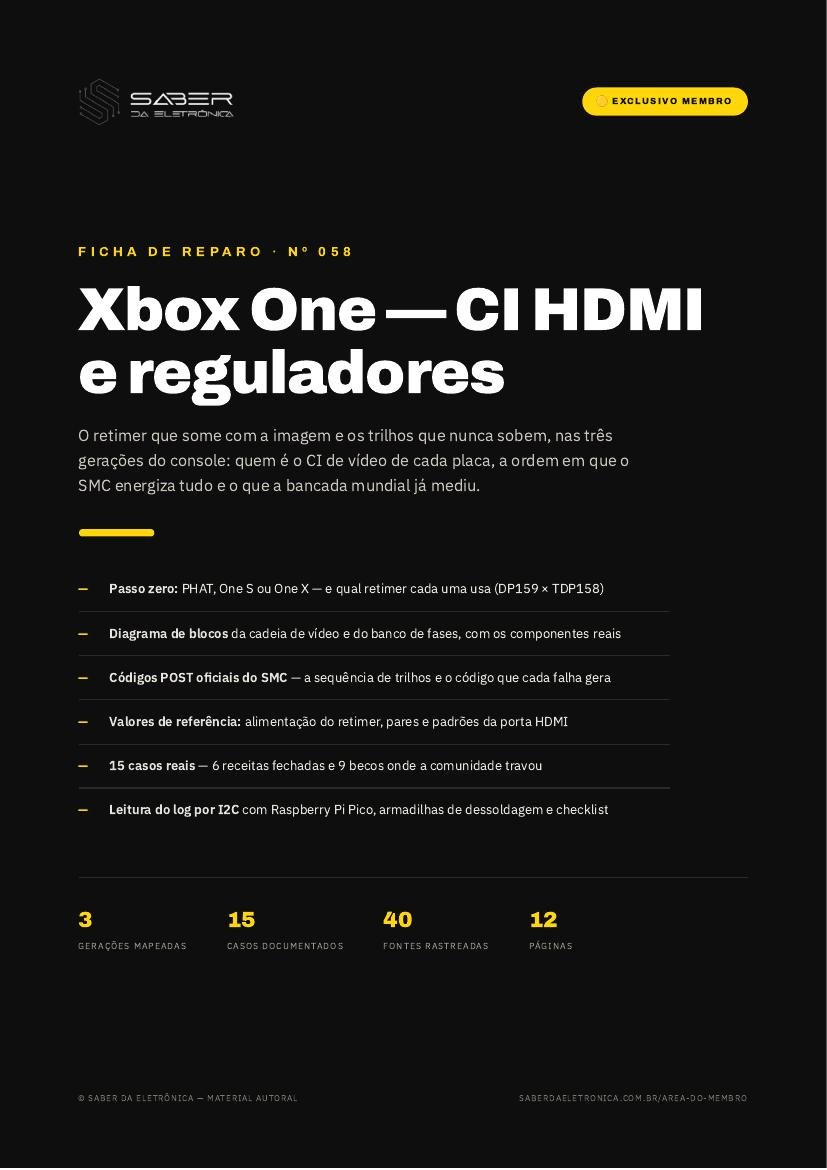 Capa da Ficha de Reparo Nº 058 — Xbox One — CI HDMI e reguladores