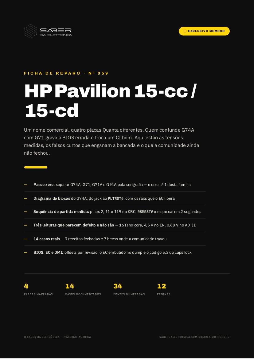Capa da Ficha de Reparo Nº 059 — HP Pavilion 15-cc / 15-cd