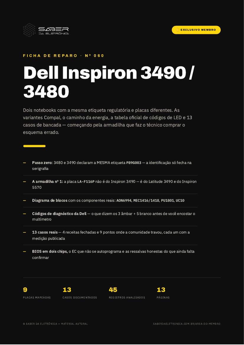 Capa da Ficha de Reparo Nº 060 — Dell Inspiron 3490 / 3480