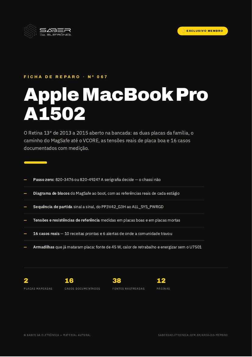 Capa da Ficha de Reparo Nº 067 — Apple MacBook Pro A1502 (2013-2015)