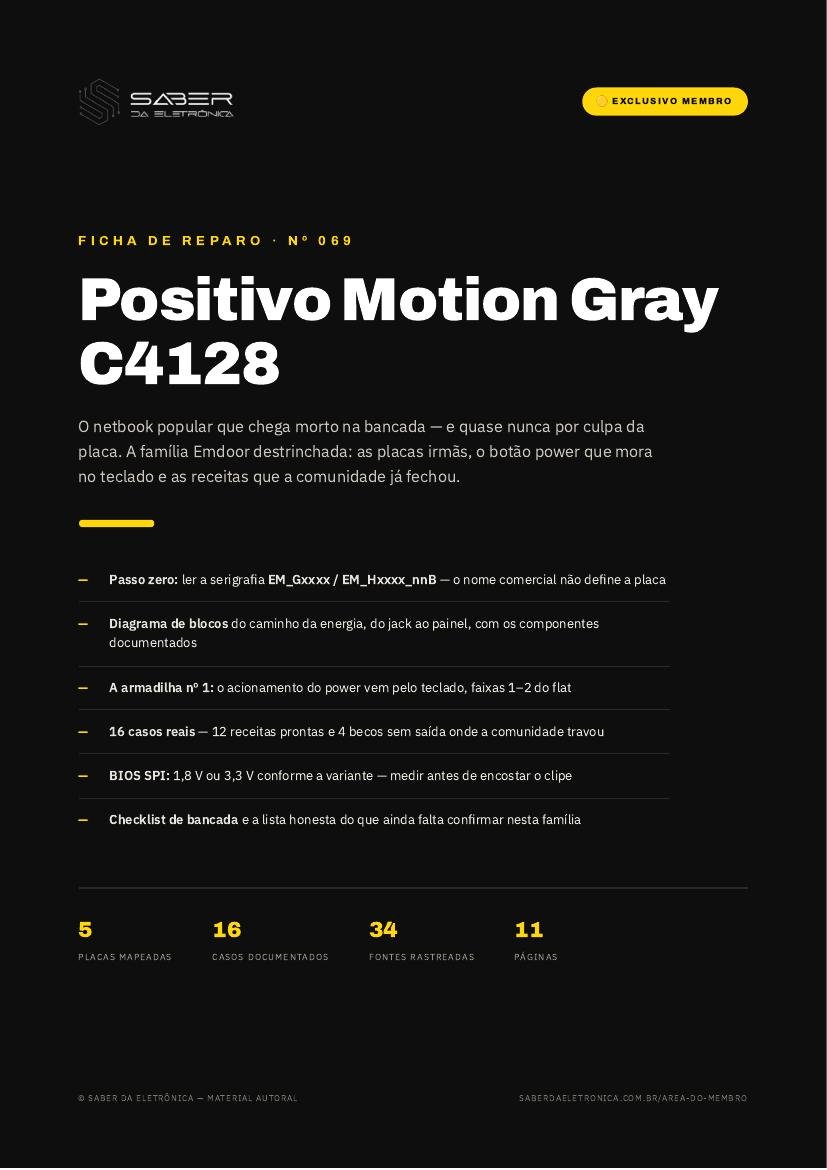 Capa da Ficha de Reparo Nº 069 — Positivo Motion Gray C4128