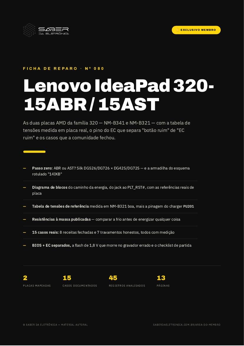 Capa da Ficha de Reparo Nº 080 — Lenovo IdeaPad 320-15ABR / 15AST (AMD)