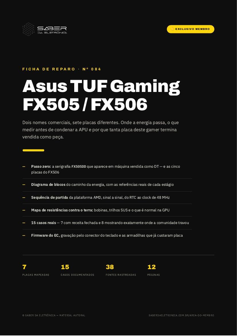 Capa da Ficha de Reparo Nº 084 — Asus TUF Gaming FX505 / FX506