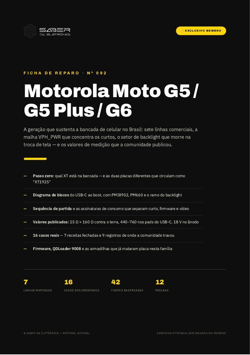 Capa da Ficha de Reparo Nº 092 — Motorola Moto G5 / G5 Plus / G6