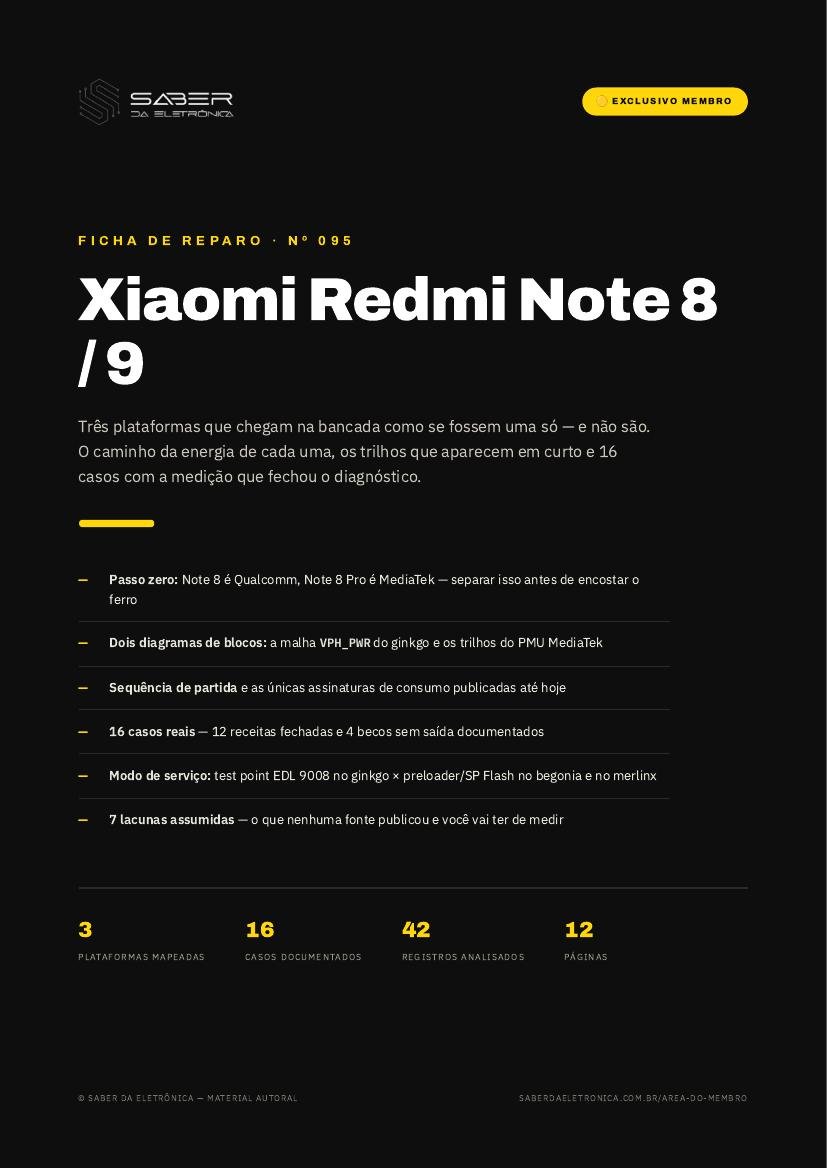 Capa da Ficha de Reparo Nº 095 — Xiaomi Redmi Note 8 / 9
