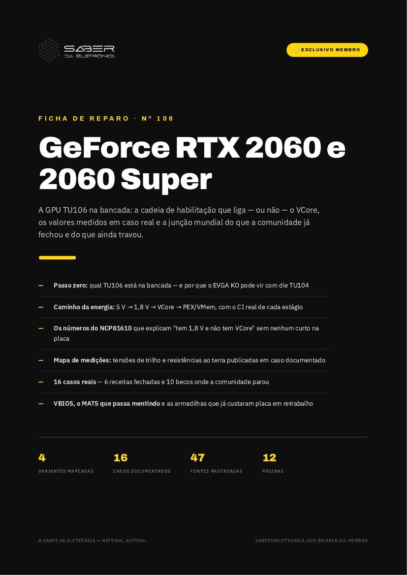 Capa da Ficha de Reparo Nº 106 — GeForce RTX 2060 / 2060 Super (GPU TU106)