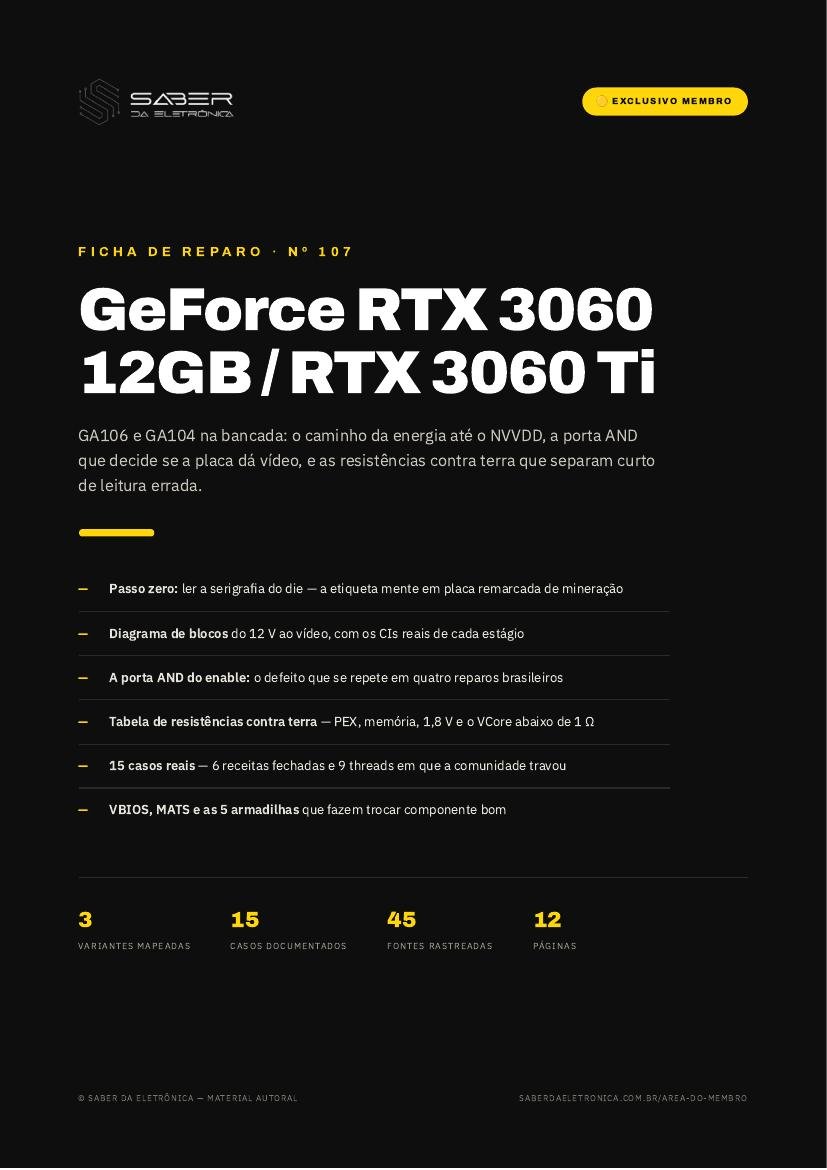 Capa da Ficha de Reparo Nº 107 — GeForce RTX 3060 12GB / RTX 3060 Ti (GA106 / GA104)