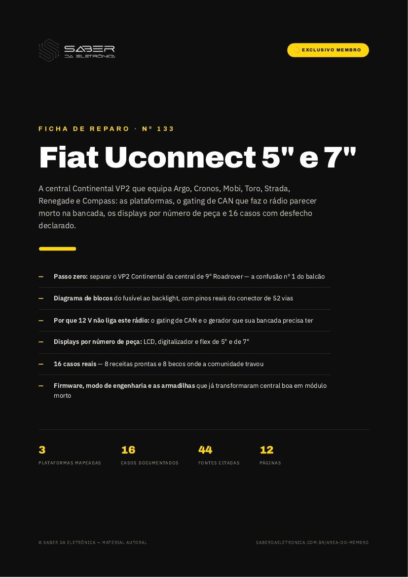 Capa da Ficha de Reparo Nº 133 — Fiat Uconnect 5