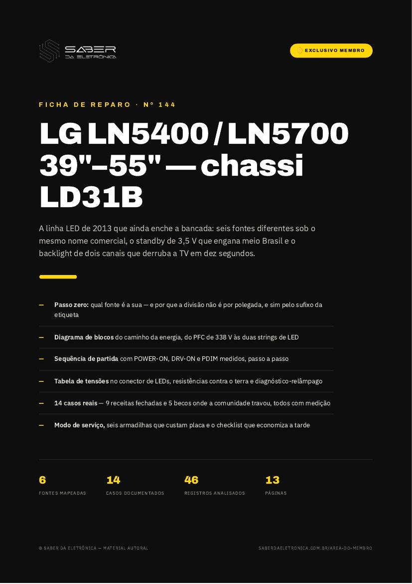 Capa da Ficha de Reparo Nº 144 — LG LN5400 / LN5700 39
