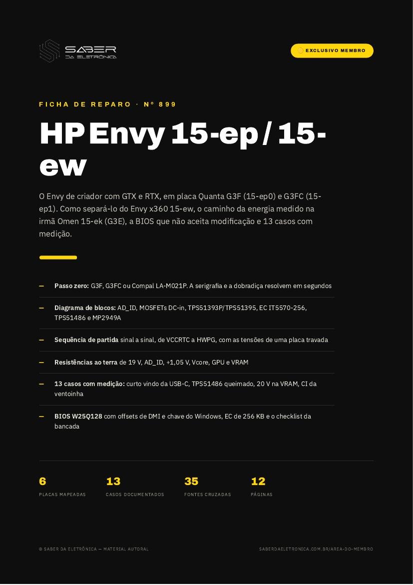 HP Envy 15-ep / 15-ew (criador com RTX, 2020-23) — Ficha de Reparo da placa