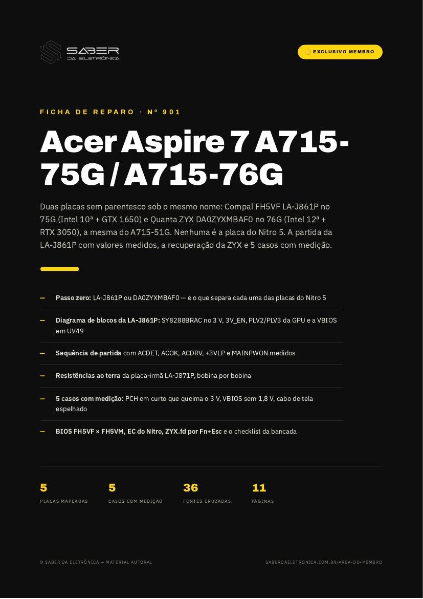 Acer Aspire 7 A715-75G / A715-76G (2020-23) — Ficha de Reparo da placa