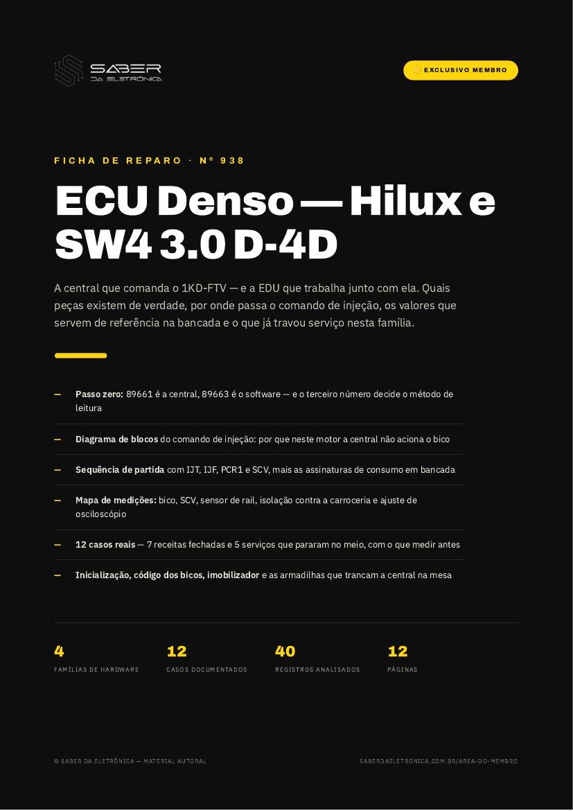 ECU Denso — Toyota Hilux e SW4 3.0 D-4D (1KD-FTV) — Ficha de Reparo da placa