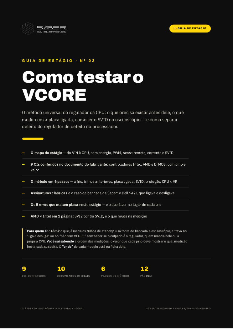 Capa: Como testar o VCORE (regulador da CPU)